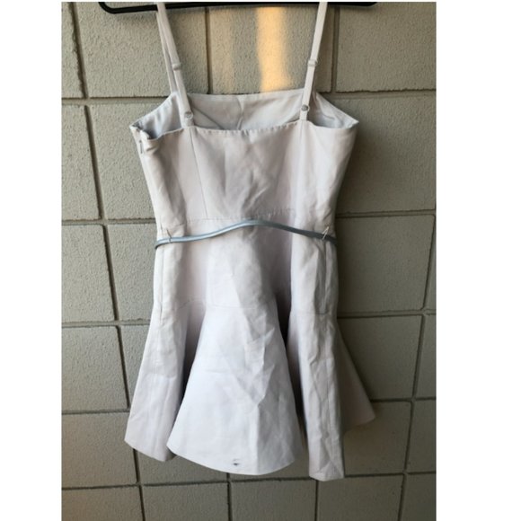 Halston Heritage White Belted Cocktail Dress - Picture 2 of 5